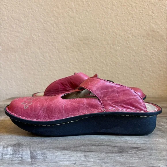Alegria Pink Clogs Slides Floral Buckle Women’s Size 7 - Picture 9 of 12